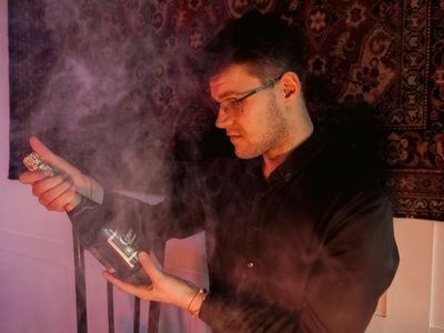 Incense smoke in a dark room with soft light